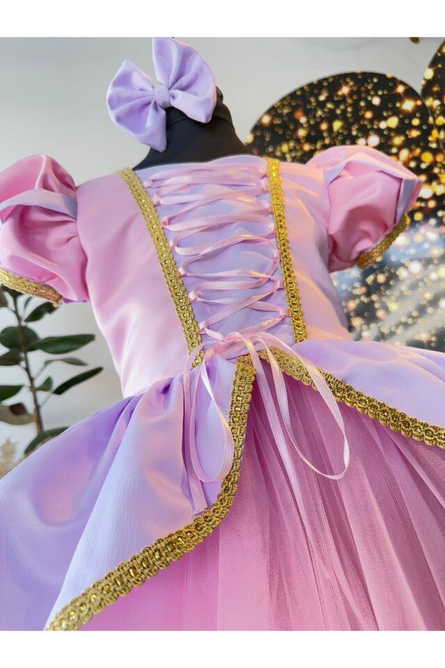 Kız Çocuk Rapunzel Kostümü, Rapunzel Elbisesi, Parti Elbisesi, Doğum Günü Parti Elbisesi 6 Yaş