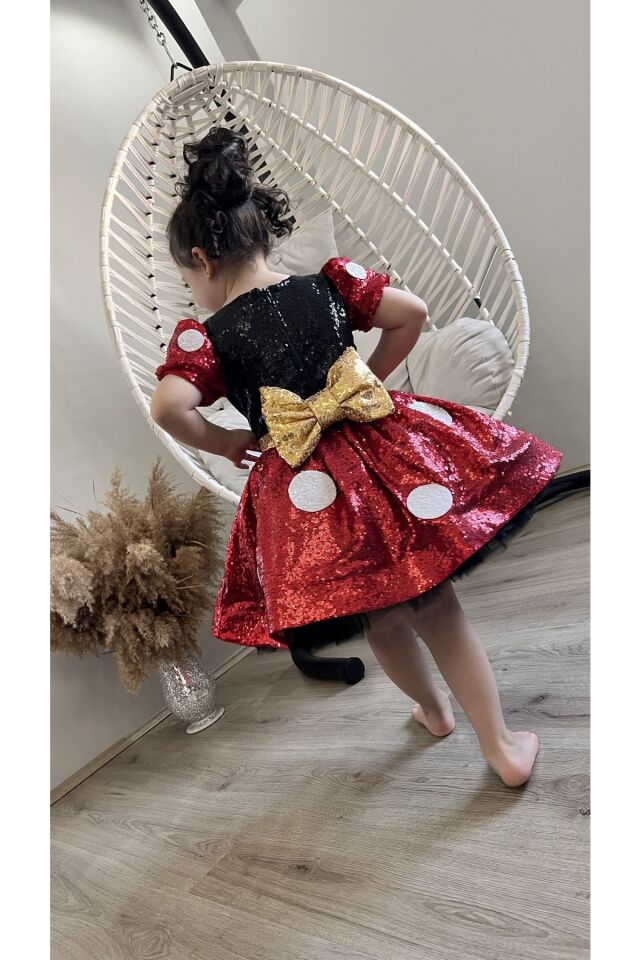 Kız Çocuk Minnie Mouse Kostüm, Mini Fare Kostüm 5 Yaş
