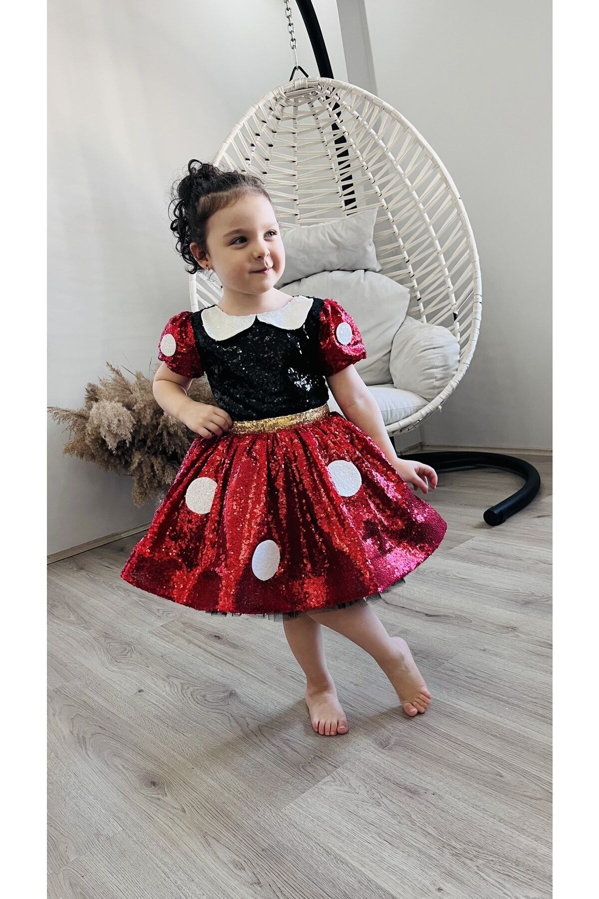 Kız Çocuk Minnie Mouse Kostüm, Mini Fare Kostüm 3 Yaş