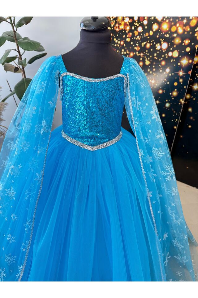 Kız Çocuk Elsa Elbisesi, Elsa Kostümü, Parti Elbisesi 10 Yaş