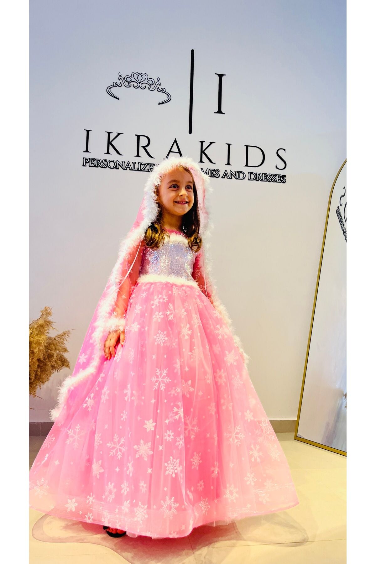 Pembe Elsa Kostümü ve Pelerini, Elsa Elbisesi 7 Yaş