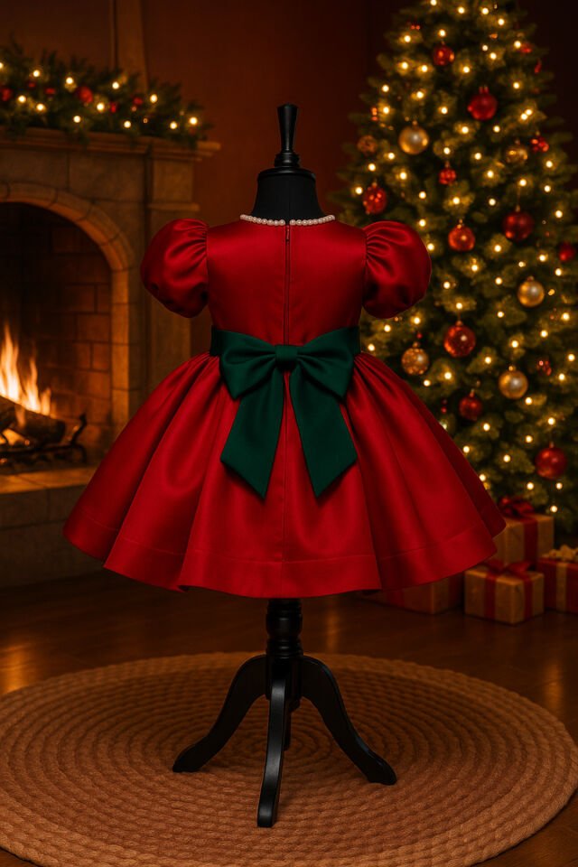Kız Çocuk Kırmızı Yılbaşı Elbisesi, Yeni Yıl Elbisesi