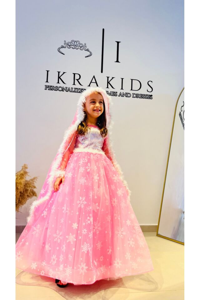 Pembe Elsa Kostümü ve Pelerini, Elsa Elbisesi 3 Yaş