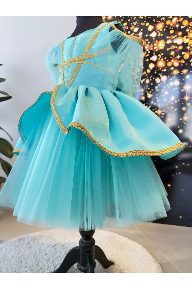 Kız Çocuk Prenses Yasemin Elbisesi, Prenses Kostüm, Parti Elbisesi