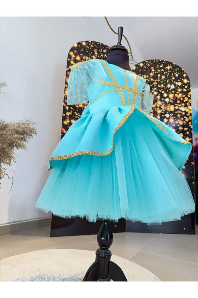 Kız Çocuk Prenses Yasemin Elbisesi, Prenses Kostüm, Parti Elbisesi