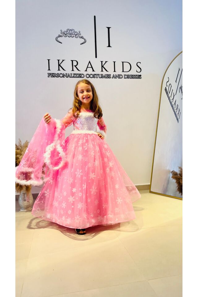 Pembe Elsa Kostümü ve Pelerini, Elsa Elbisesi 9 Yaş