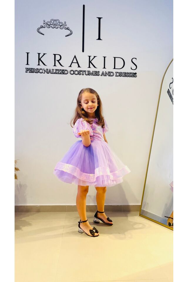 Kız Çocuk Lila Abiye, Lila Tütü Elbise