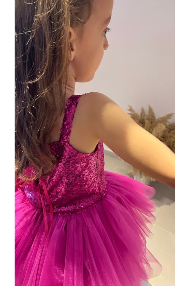 Kız Çocuk Fuşya Elbise, Kız Çocuk Abiye