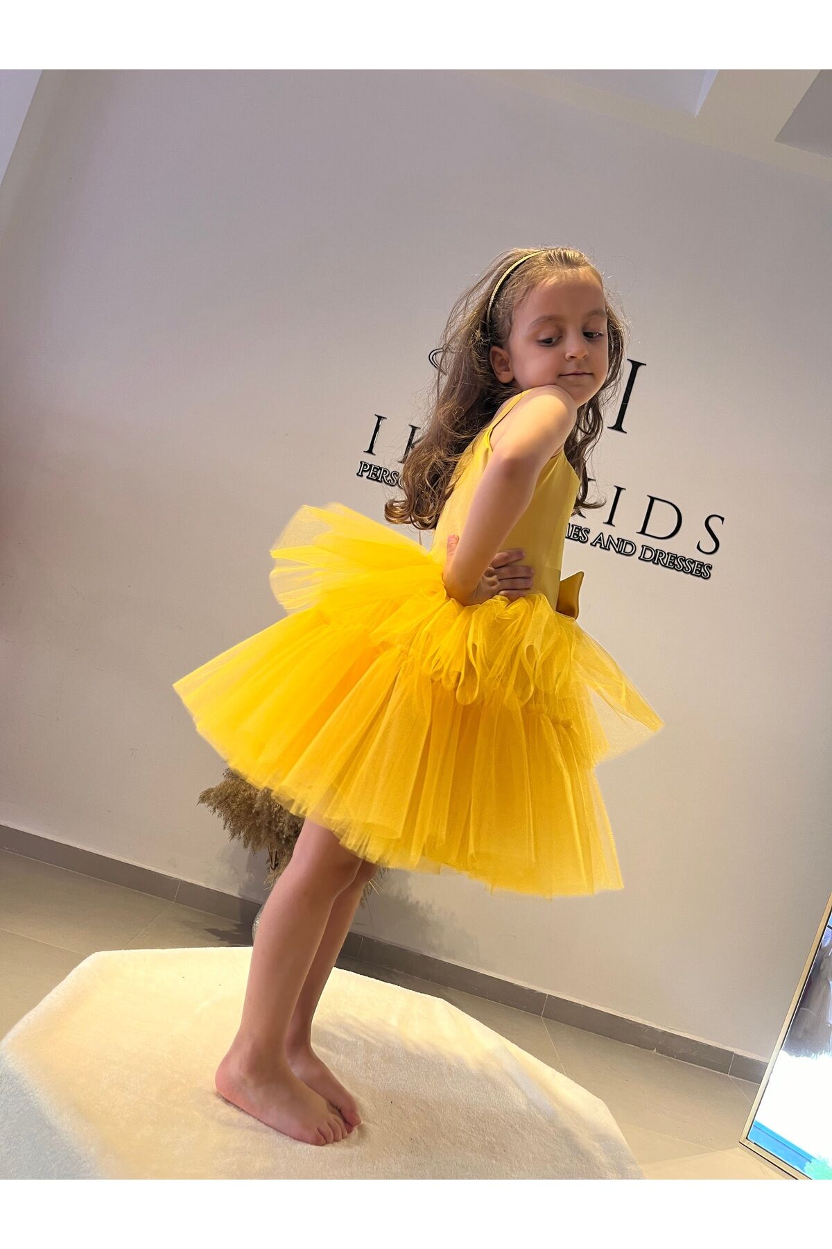 Kız Çocuk Sarı Elbise Kız Çocuk Abiye