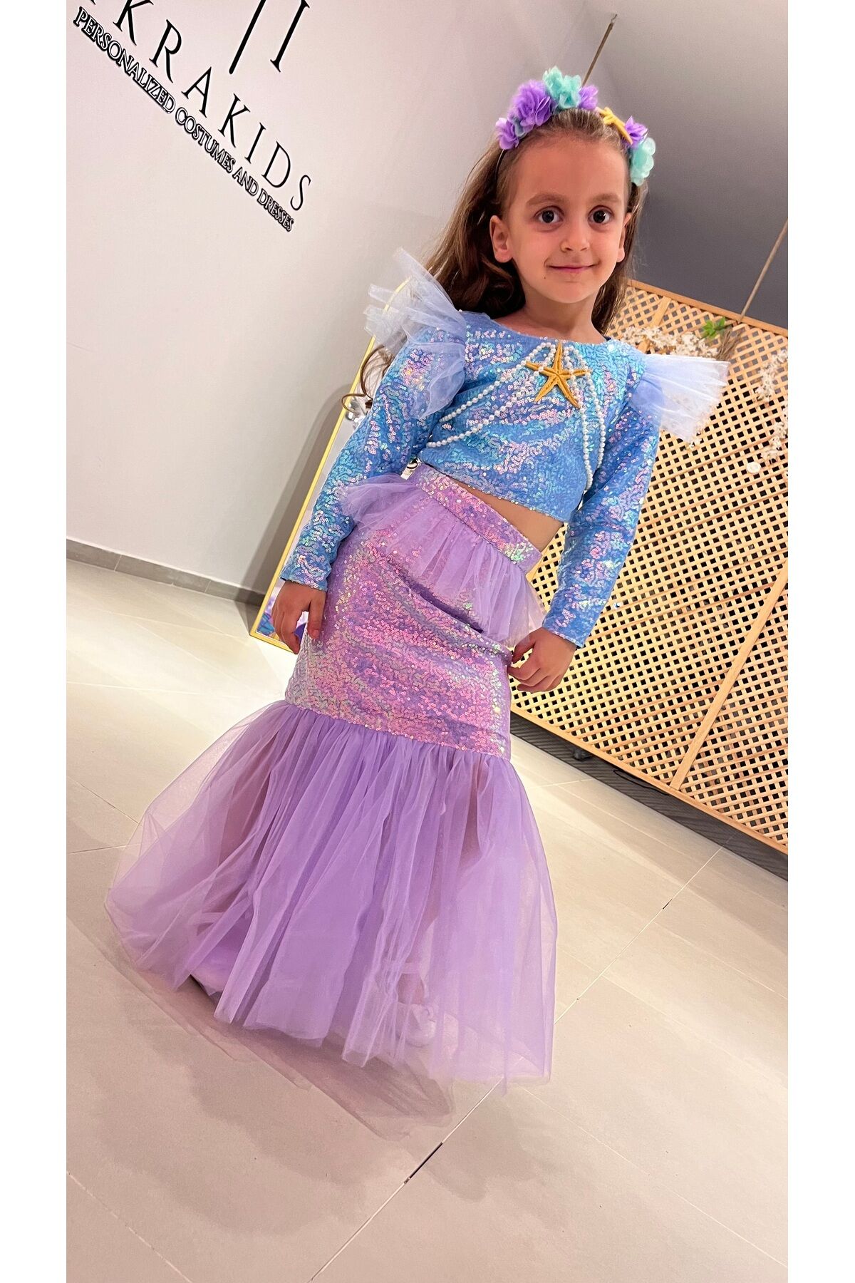 Deniz Kızı Kostümü, Kız Çocuk Deniz Kızı Elbisesi