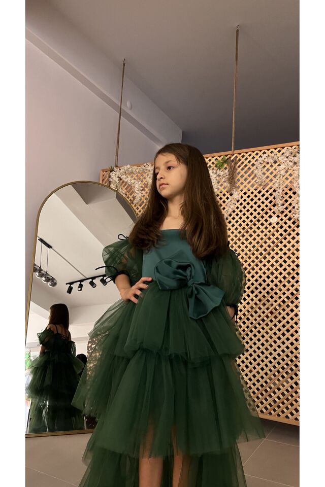 Kız Çocuk Yeşil Abiye Elbise