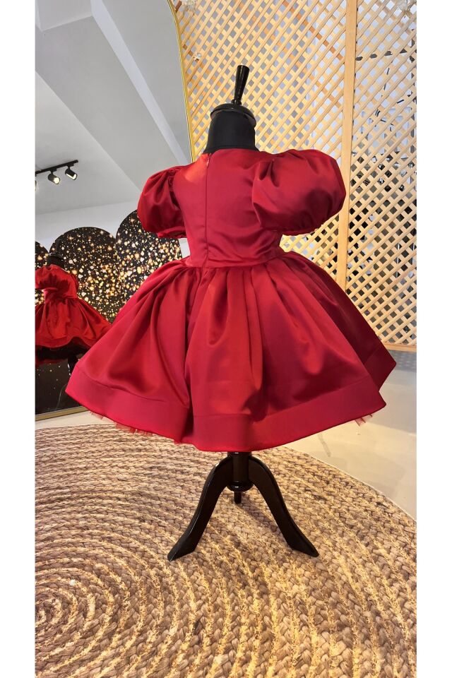 Kız Çocuk Kırmızı Abiye Elbise, Kız Çocuk Ebiye, Kız Çocuk Kırmızı Elbise