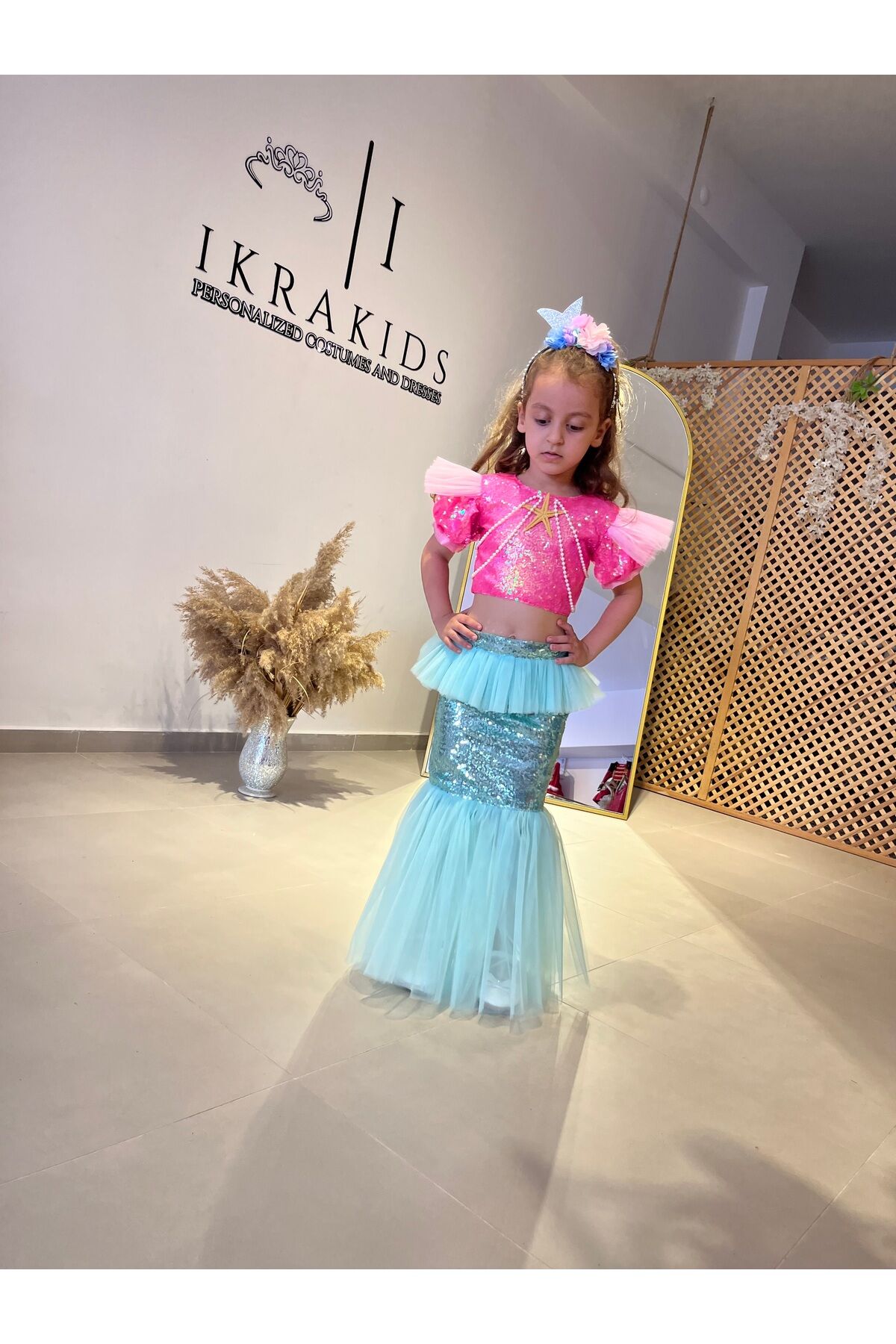 Kız Çocuk Deniz Kızı Kostümü, Deniz Kızı Kostüm, Yeni Model 5 Yaş