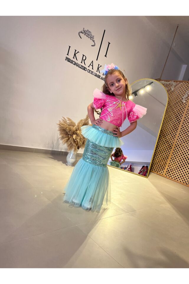 Kız Çocuk Deniz Kızı Kostümü, Deniz Kızı Kostüm, Yeni Model 1 Yaş