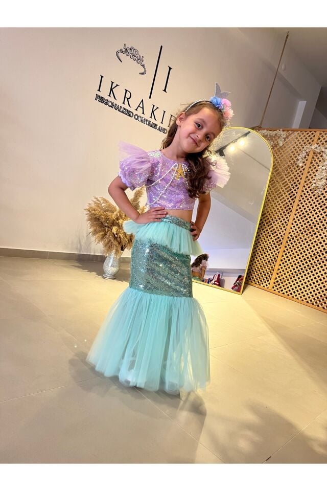 Deniz Kızı kostümü, Kız Çocuk Deniz Kızı Kostümü, Denizkızı kostüm, Yeni Model 5 Yaş