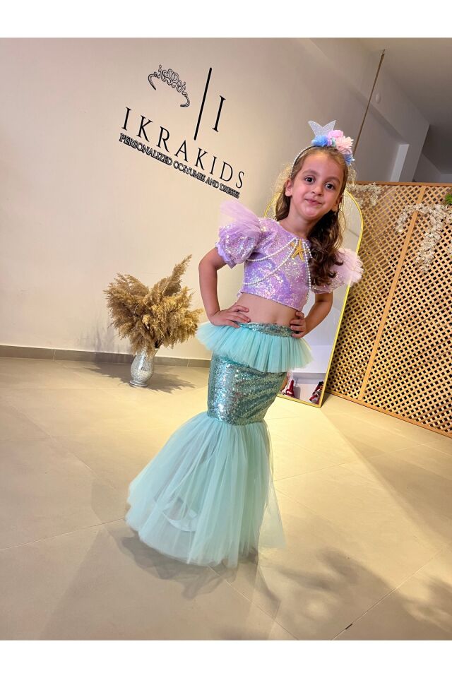 Deniz Kızı kostümü, Kız Çocuk Deniz Kızı Kostümü, Denizkızı kostüm, Yeni Model 2 YAŞ