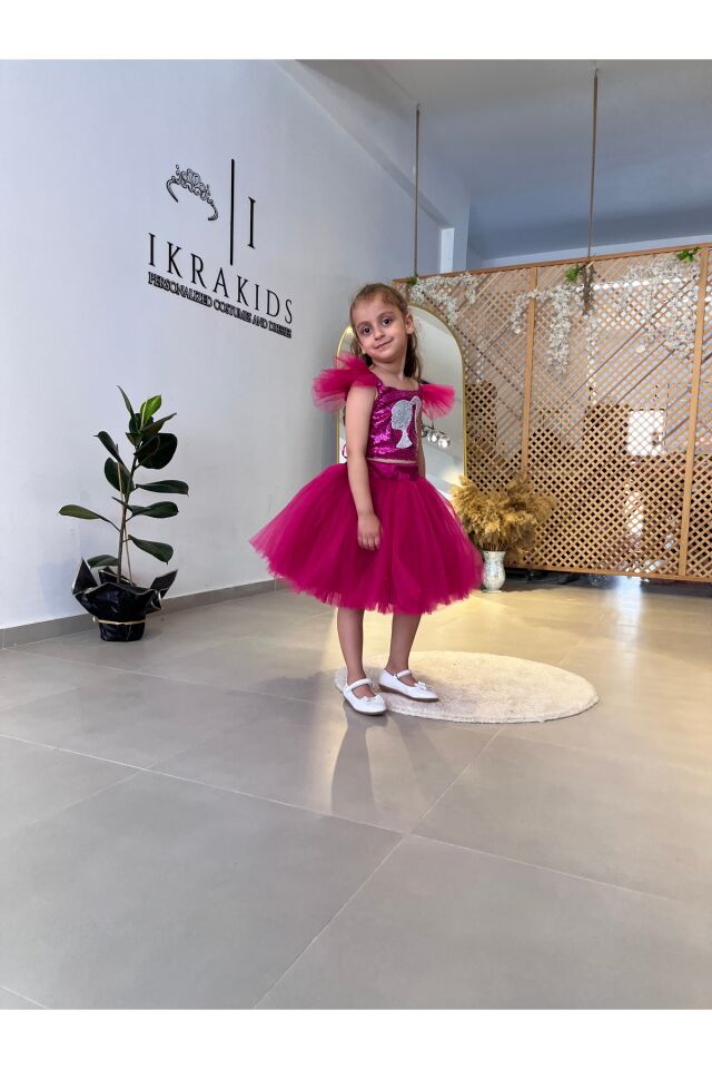 Kız Çocuk Barbie Elbisesi, Barbie Parti ABiye Elbisesi, Barbie tütü 3 Yaş