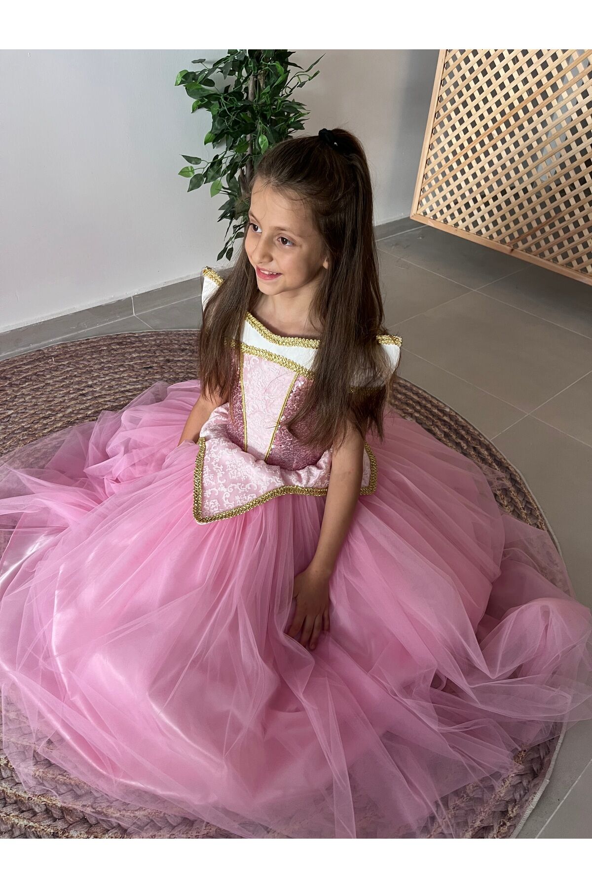 Kız Çocuk Uyuyan Güzel Kostümü, Aurora Kostümü 7 Yaş